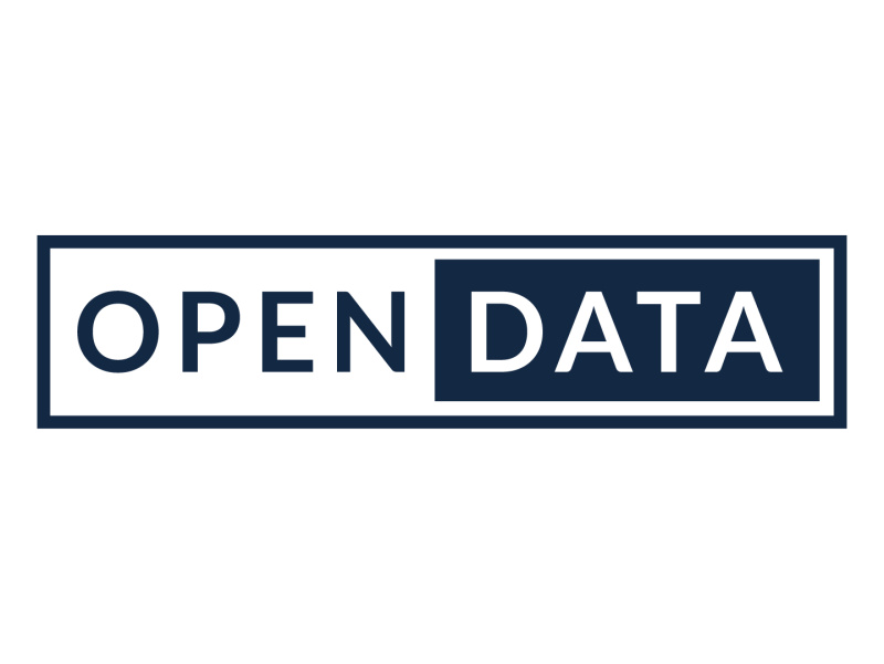 Schriftzug "Open Data" in blau und weiß