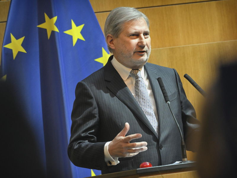 EU-Kommissar Johannes Hahn hielt eine Europarede.