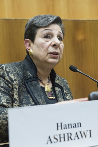 PLO, Executive Committee Member, PLC, Member, Chairperson, Board of Directors, MIFTAH, The Palestinian Initiative for the Promotion of Global Dialogue and Democracy Ms Hanan Ashrawi am Wort