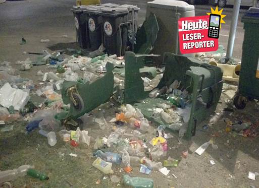 Müllcontainer gesprengt