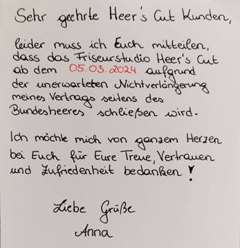 HeersGut Schlißeung Friseur SCHWAKAS