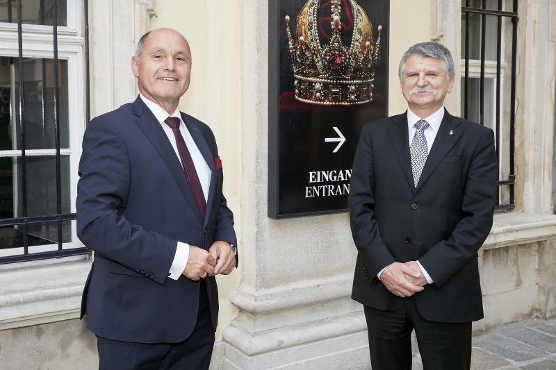 Von links: Nationalratspräsident Wolfgang Sobotka (V), Präsident der ungarischen Nationalversammlung László Kövér