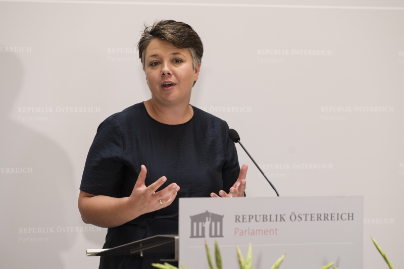 Am Rednerpult: Nationalratsabgeordnete Olga Voglauer (G)