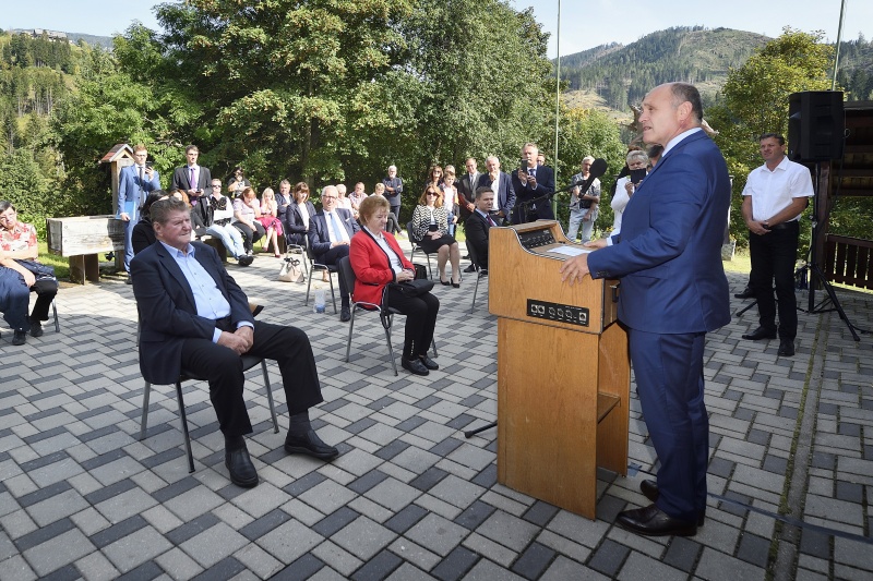 Gedenkveranstaltung am Perschmannhof - Eisenkappel. Nationalratspräsident Wolfgang Sobotka (V) am Wort