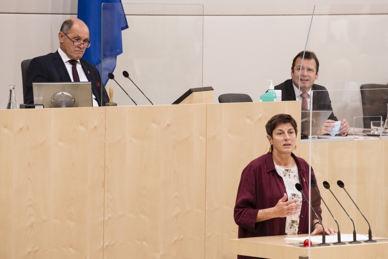 Am Rednerpult: Nationalratsabgeordnete Astrid Rössler (G)