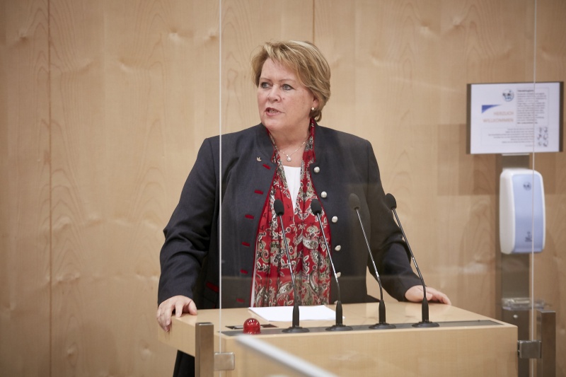 Am Rednerpult Nationalratsabgeordnete Gertraud Salzmann (V)
