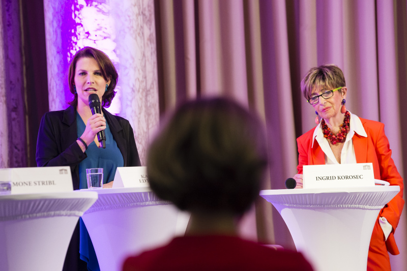 Von links: Europaministerin Karoline Edtstadler (V), Präsidentin des Österreichischen Seniorenrates Ingrid Korosec