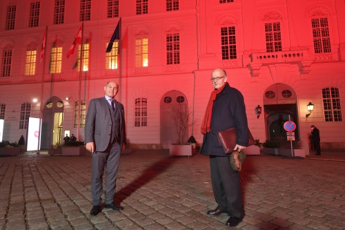 Von links: Nationalratspräsident Wolfgang Sobotka (V), Präsident Kirche in Not Thomas Heine-Geldern