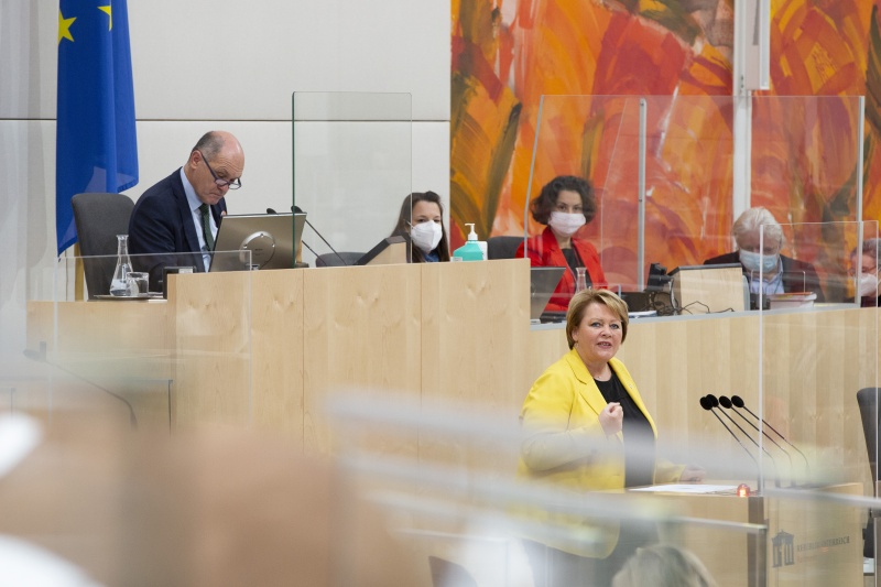 Nationalratsabgeordnete Gertraud Salzmann (V) am Rednerpult