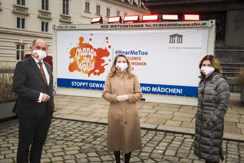 Von links: Nationalratspräsident Wolfgang Sobotka (V), Integrationsministerin Susanne Raab (V), Bundesratspräsidentin Andrea Eder-Gitschthaler (V)