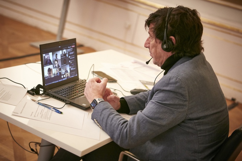 Klubsitzung, Nationalratsabgeordneter Johannes Margreiter (N)  in der Videokonferenz