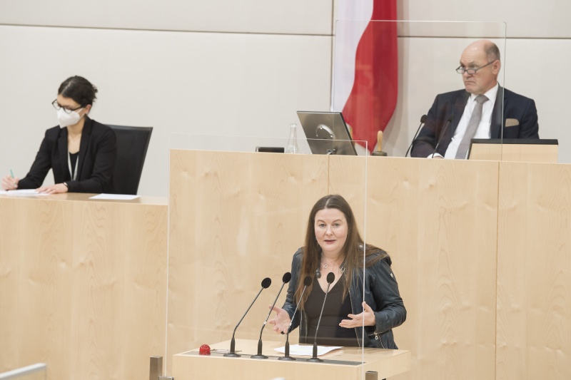 Am Rednerpult: Nationalratsabgeordnete Karin Doppelbauer (N)