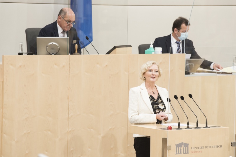 Am Rednerpult: Nationalratsabgeordnete Karin Greiner (S)