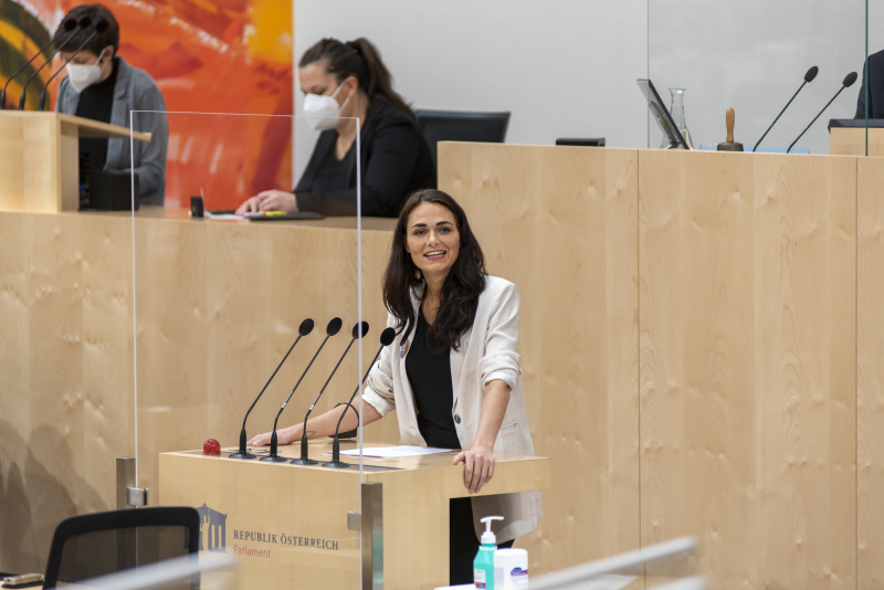 Nationalratsabgeordnete Barbara Neßler (GRÜNE) am Rednerpult