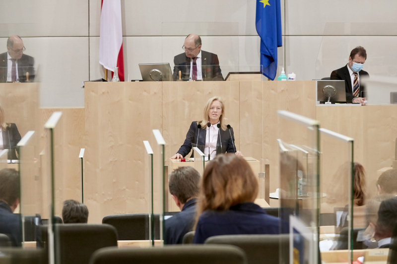 Am Rednerpult: Nationalratsabgeordnete Verena Nussbaum (SPÖ)