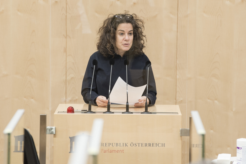 Am Rednerpult: Bundesrätin Elisabeth Kittl (GRÜNE)