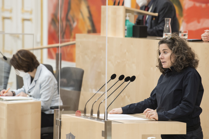 Am Rednerpult: Bundesrätin Elisabeth Kittl (GRÜNE)