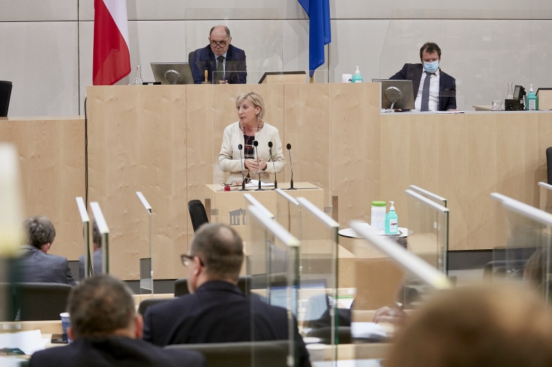 Am Rednerpult Nationalratsabgeordnete Gabriela Schwarz (ÖVP)