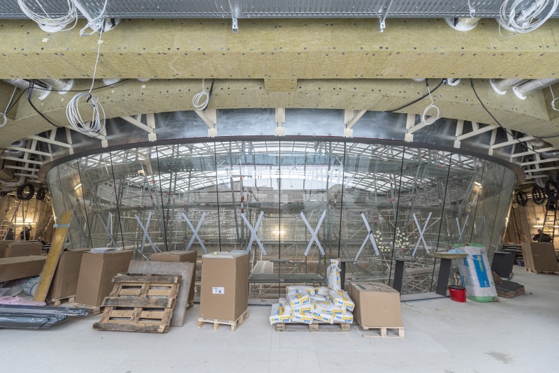 Zukünftige Besuchergalerie unter der Dachkuppel