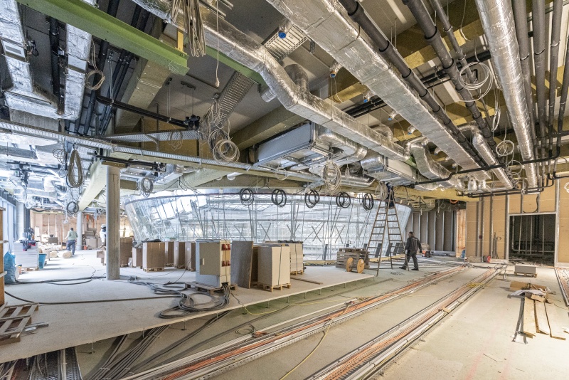 Zukünftige Besuchergalerie unter der Dachkuppel