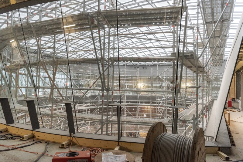 Zukünftige Besuchergalerie unter der Dachkuppel