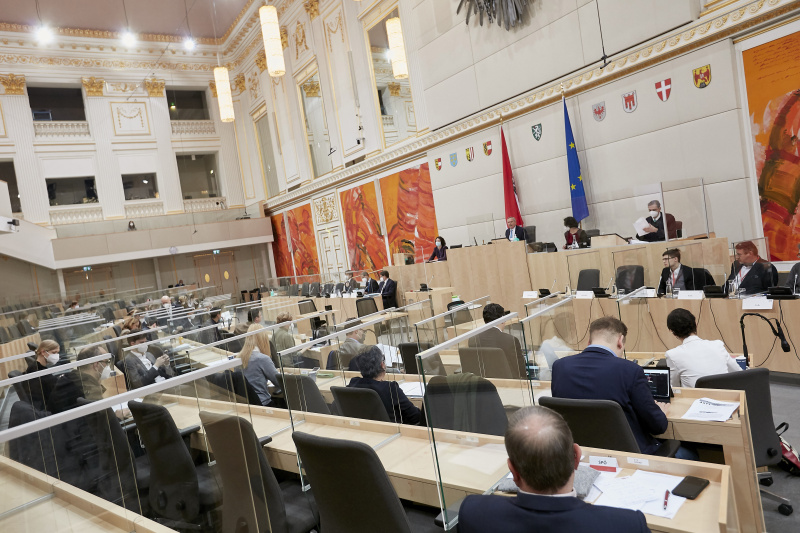 Vorsitz durch Nationalratsabgeordneter Karl Mahrer (ÖVP). Blick Richtung AusschussteilnehmerInnen