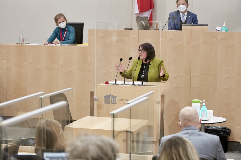 Am Rednerpult Bundesrätin Andrea Kahofer (SPÖ)
