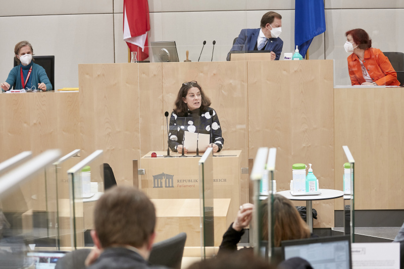 Am Rednerpult Bundesrätin Elisabeth Kittl (GRÜNE)