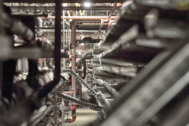 Installationen Kollektorgang im Keller