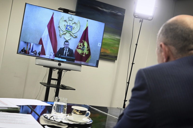 Nationalratspräsident Wolfgang Sobotka (ÖVP) im Gespräch via Videokonferenz