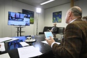 Nationalratspräsident Wolfgang Sobotka (ÖVP) im Gespräch via Videokonferenz