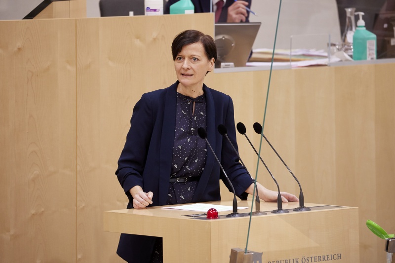 Am Rednerpult Nationalratsabgeordnete Sabine Schatz (SPÖ)