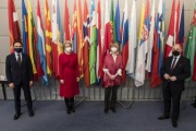 Von rechts: Nationalratspräsident Wolfgang Sobotka (ÖVP), Secretary General of the OSCE Helga M. Schmid, OSCE Ulrika Funered, OSCEPA Secretary General Roberto Montella