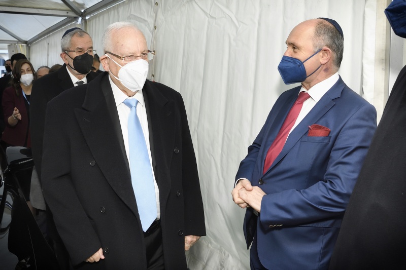 Von links: Israelischer Präsident Reuven Rivli, Nationalratspräsident Wolfgang Sobotka (ÖVP)