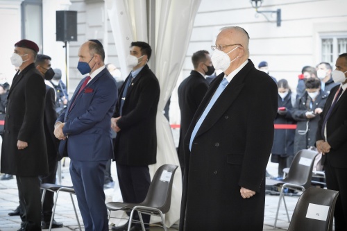 Von links: Nationalratspräsident Wolfgang Sobotka (ÖVP), Israelischer Präsident Reuven Rivli