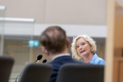 Am Rednerpult: Nationalratsabgeordnete Karin Greiner (SPÖ) am Wort