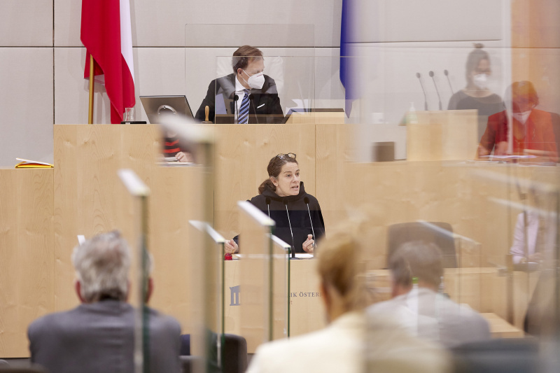 Am Rednerpult Bundesrätin Elisabeth Kittl (GRÜNE)
