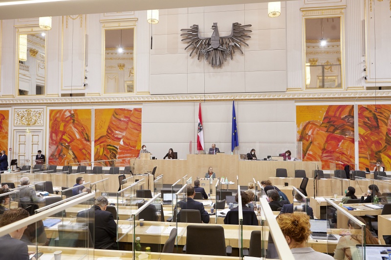 Am Rednerpult Nationalratsabgeordnete Kira Grünberg (ÖVP)