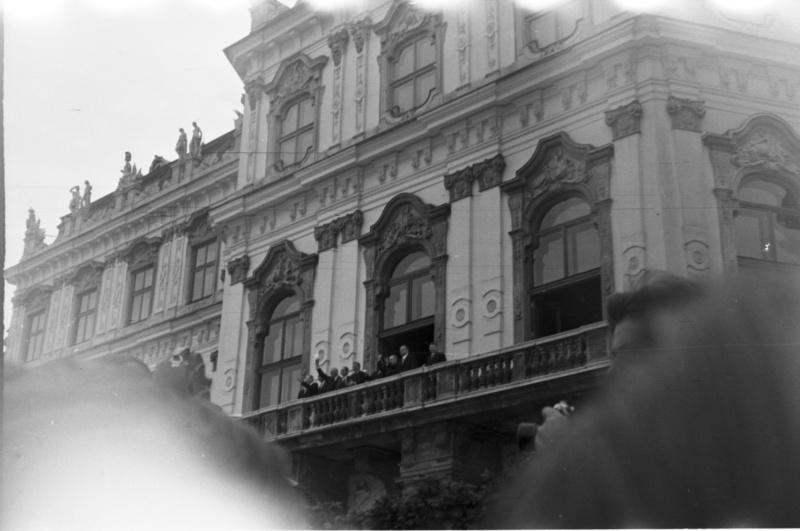 Blick auf den Balkon des Schloss Belvedere