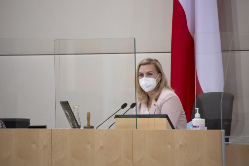 Bundesratsvizepräsidentin Doris Hahn (ÖVP) am Präsidium