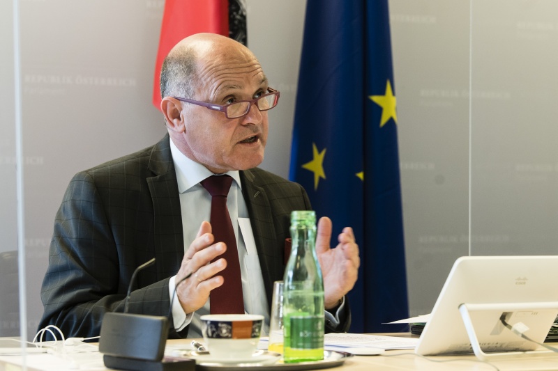 Nationalratspräsident Wolfgang Sobotka (ÖVP) bei seinem Videostatement