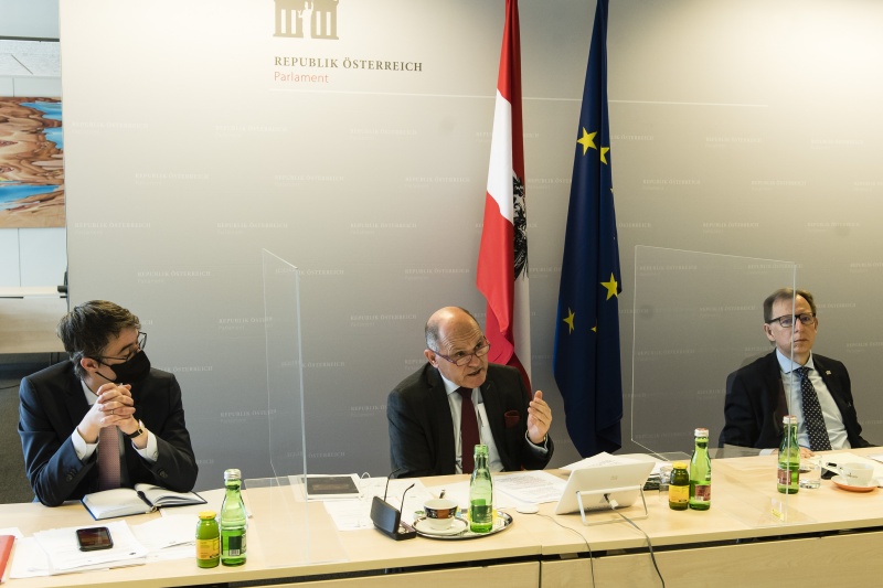 Von links: Außenpolitischer Berater Andreas Lins,Nationalratspräsident Wolfgang Sobotka (ÖVP), Bundesratspräsident Christian Buchmann (ÖVP)