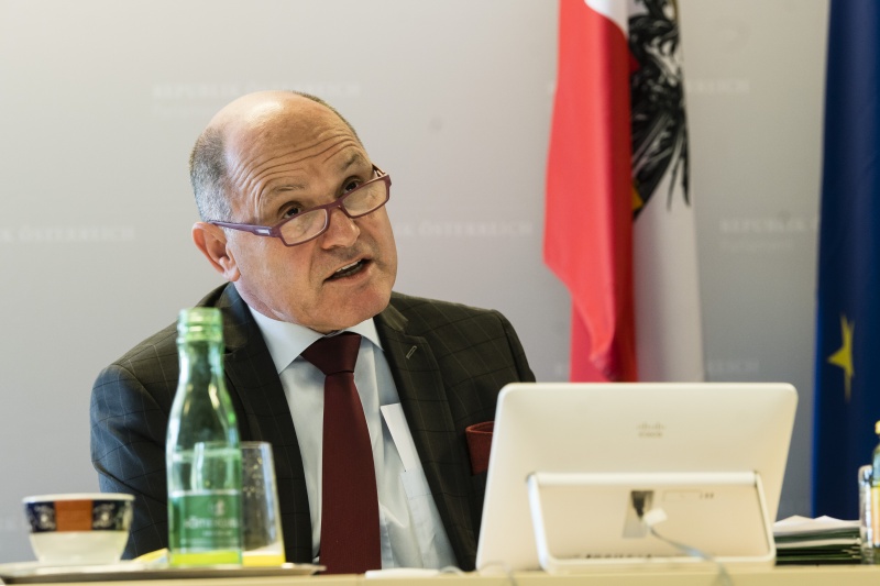 Nationalratspräsident Wolfgang Sobotka (ÖVP) bei seinem Videostatement