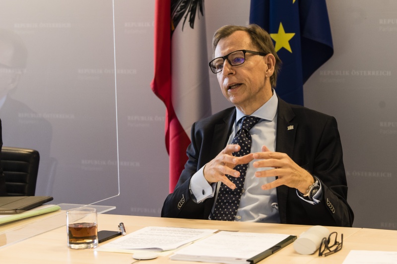 Bundesratspräsident Christian Buchmann (ÖVP) bei seinem Videostatement