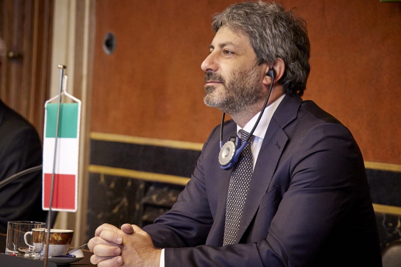 Präsident der Italienischen Abgeordnetenkammer Roberto Fico während der Aussprache