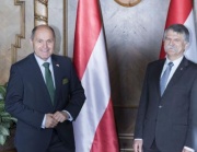 Von links: Nationalratspräsident Wolfgang Sobotka (ÖVP), Präsident der Ungarischen Nationalversammlung László Kövér