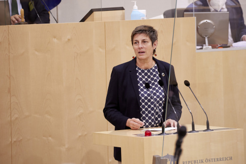 Am Rednerpult Nationalratsabgeordnete Astrid Rössler (GRÜNE)