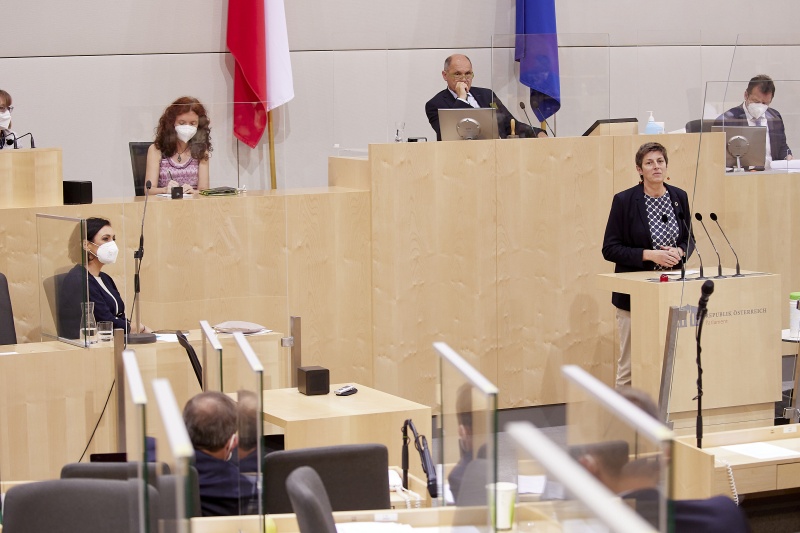 Am Rednerpult Nationalratsabgeordnete Astrid Rössler (GRÜNE)