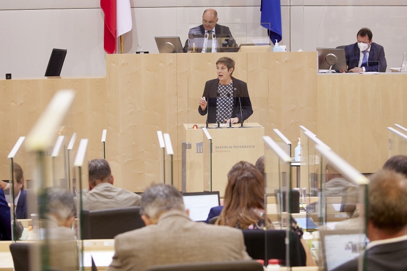 Am Rednerpult Nationalratsabgeordnete Astrid Rössler (GRÜNE)