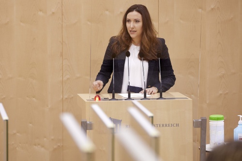 Am Rednerpult Nationalratsabgeordnete Petra Steger (FPÖ)